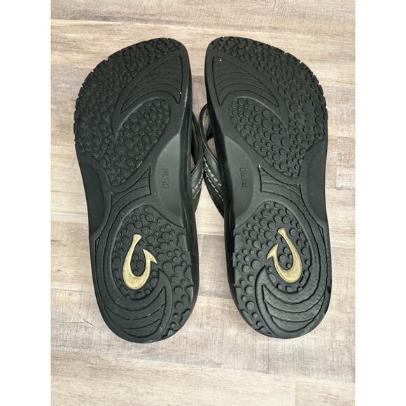 Olukai Hokua Flip Flop Mens US 15 Black Beach wear, wet grip, quick dry sandals - Picture 7 of 12